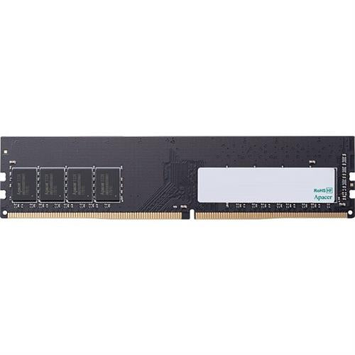 Apacer 8GB DDR4 2666MHz Desktop Memory - 8GB DDR4 SDRAM module operating at 2666MHz (PC4-21300) with CAS latency timings of 19-19-19-40. Features a 288-pin DIMM form factor, non-ECC, unbuffered single rank design. Offers a transfer speed of up to 2,133 Mbps, Backed by a 3-year limited warranty.
