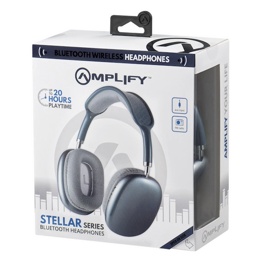 Amplify Stellar Series Bluetooth Headphones - Blue